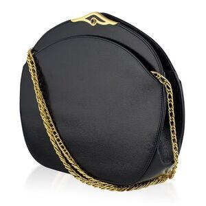 Authentic Vintage Cartier Sapphire Shoulder Bag, Dark Navy color Leather